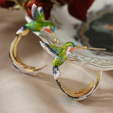 Pendientes creativos exclusivos en forma de colibrí