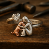 Anillo artesanal de plata esterlina 925 con circonita cúbica en forma de corazón – tamaño ajustable
