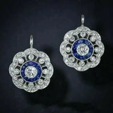 Pendientes Mandala con Zirconia Azul