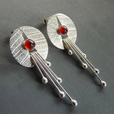 Pendientes colgantes con piedra roja Oca