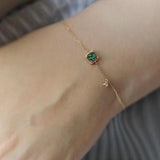 Brazalete Oro y Cristal Verde
