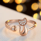 Lúa | Anillo Gato Abierto con Zirconias