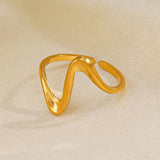 Anillos geométricos en forma de ola