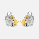 Pendientes Abrazo en Dos Tonos, Plata y Oro