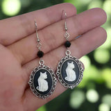 Isidora | Pendientes Gato Blanco Vintage