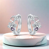 Elixane™ | Pendientes Huggie Huella en Plata