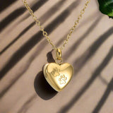 Collar con urna conmemorativa para mascotas – Colgante en forma de corazón con grabado de huella