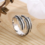 Pluma de un ángel - Anillo conmemorativo ajustable