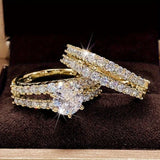 Anillo para fiestas de compromiso con zirconía cúbica