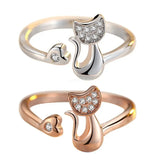 Lúa | Anillo Gato Abierto con Zirconias