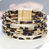 Pulsera envolvente boho larga con múltiples capas