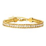 Pulsera de acero inoxidable con cadena de zirconia cúbica
