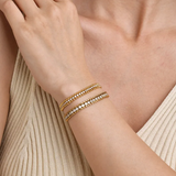 Pulsera de acero inoxidable con cadena de zirconia cúbica