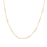 Conjunto de collar y pulsera de perlas en acero inoxidable