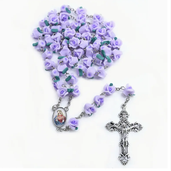 Collar rosario de rosas