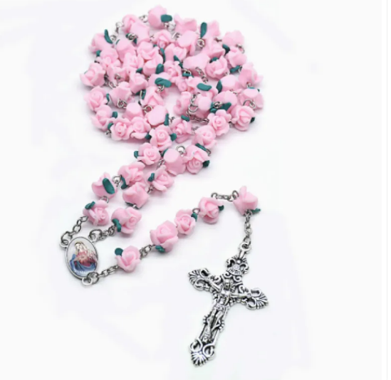 Collar rosario de rosas