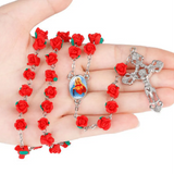 Collar rosario de rosas