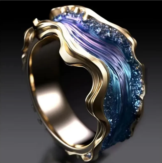 Anillo de diamante en resina