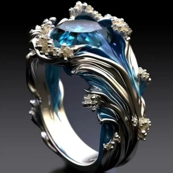 Anillo de diamante en resina
