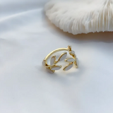 Anillo de aleación con lámina de nácar