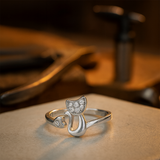 Lúa | Anillo Gato Abierto con Zirconias
