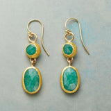 Pendientes Elegantes Dorados con Piedra Turquesa