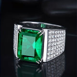 Anillo Elsa con piedra de esmeralda y diamantes