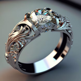 Anillo Exótico de Cristal Plateado