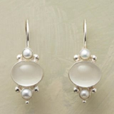 Pendientes vintage con cristal blanco y perla