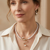 Conjunto de Collar y Aretes de Perlas Naturales