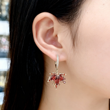 Pendientes Hoja Oro y Zirconia