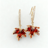 Pendientes Hoja Oro y Zirconia