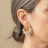 Aros Diseño Vintage Oro y Perlas