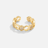 Anillo de Panal de Miel en Oro y Cristal