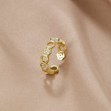 Anillo de Panal de Miel en Oro y Cristal