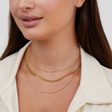 Collar de cadena dorada multicapa