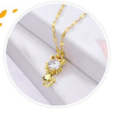 Amaranta | Collar de Gato Chapado en Oro con Circonitas