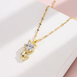 Amaranta | Collar de Gato Chapado en Oro con Circonitas