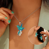 Hermoso collar con colibrí y aretes de regalo – Oferta por tiempo limitado