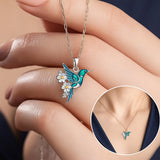 Hermoso collar con colibrí y aretes de regalo – Oferta por tiempo limitado