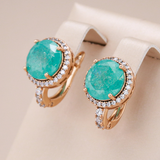 Pendientes oro con turquesa y ópalo
