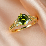 Anillo de cuarzo amarillo y oro