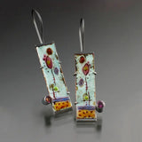 Aretes vintage con esmalte antiguo