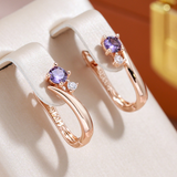 Pendientes Elegantes de Zirconia Morada
