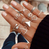 Conjunto de anillos vintage de plata