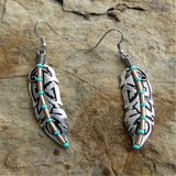 Pendientes Vintage Pluma Turquesa