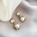 Pendientes con perlas bañadas en oro