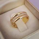 Anillo con montura vintage en zirconia cúbica