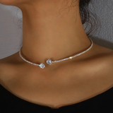 Collar vintage con dos zirconias