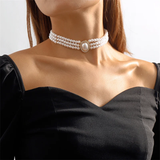 Collar Tres Perlas Elegante